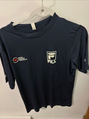 FILA Navy Short-Sleeve Logo Tee with White Accents